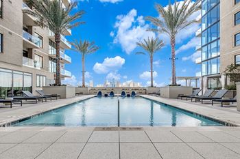 Resort-style pool and cabanas